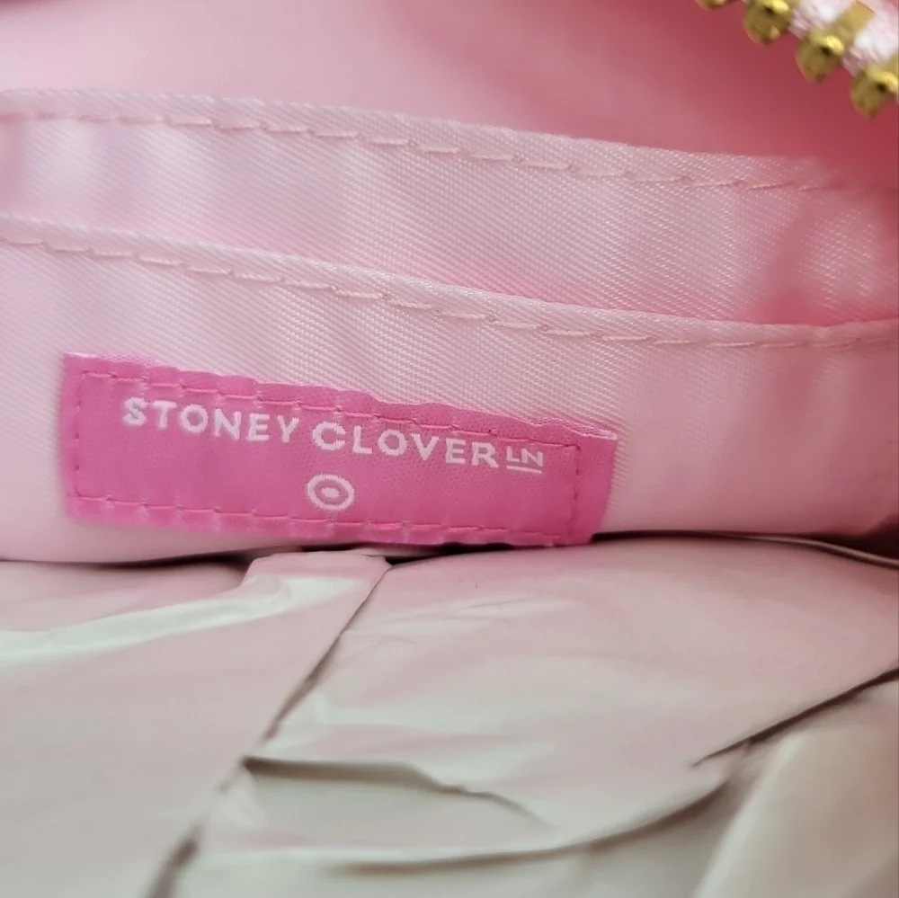 Stoney Clover Terrycloth Heart Crossbody Bag Purse Light Pink